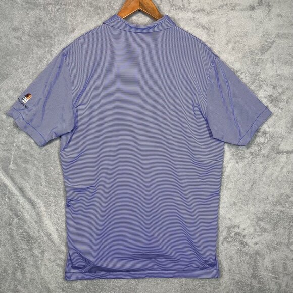 Peter Millar Summer Comfort Terradyne Purple Striped Polo Shirt Mens Size Large - Picture 8 of 8